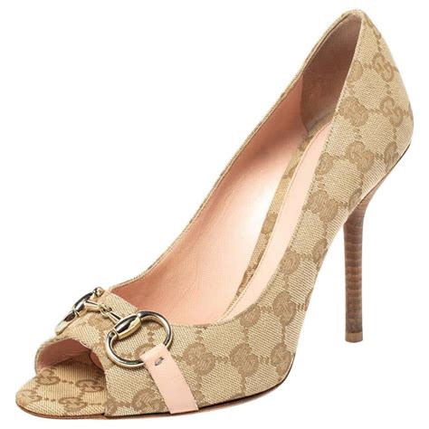 gucci elizabeth peep toe pump|Gucci Designer Pumps for Women .